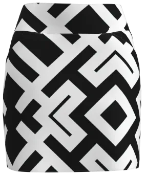 AB SPORT Women's Black White Geo Golf Skirt