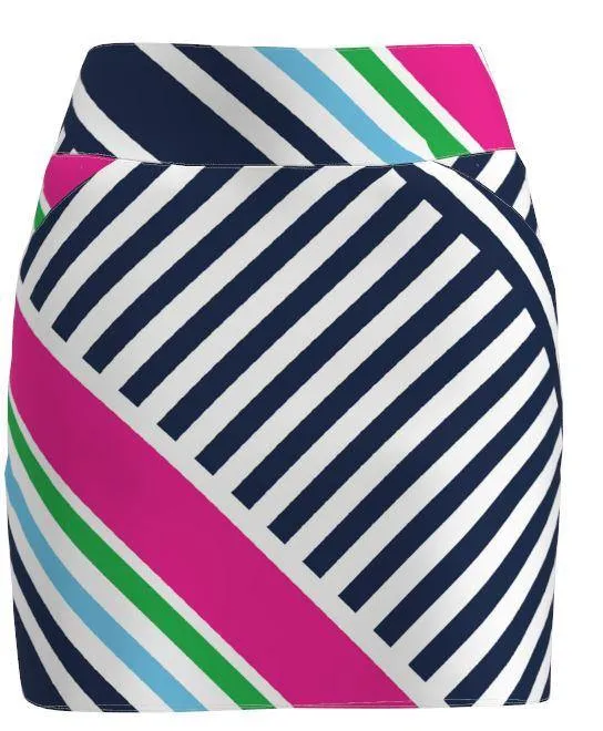 AB Sport Women's Cross Stripe Print Golf SkIrt BSKG01-CSN