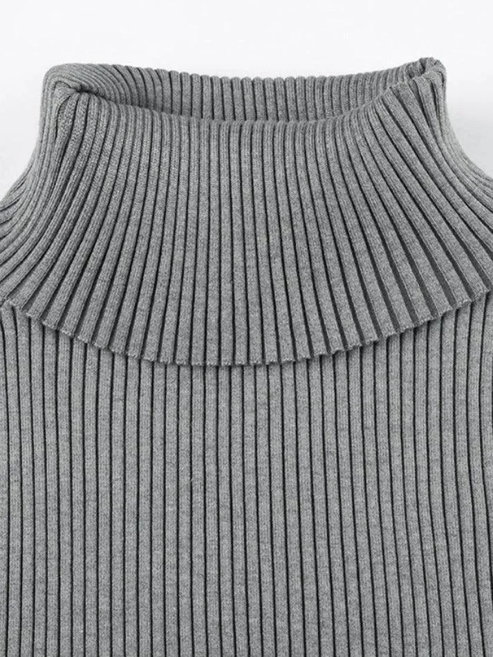 Back To School Sonicelife Solid Off Shoulder Zip Up Hem Sweater