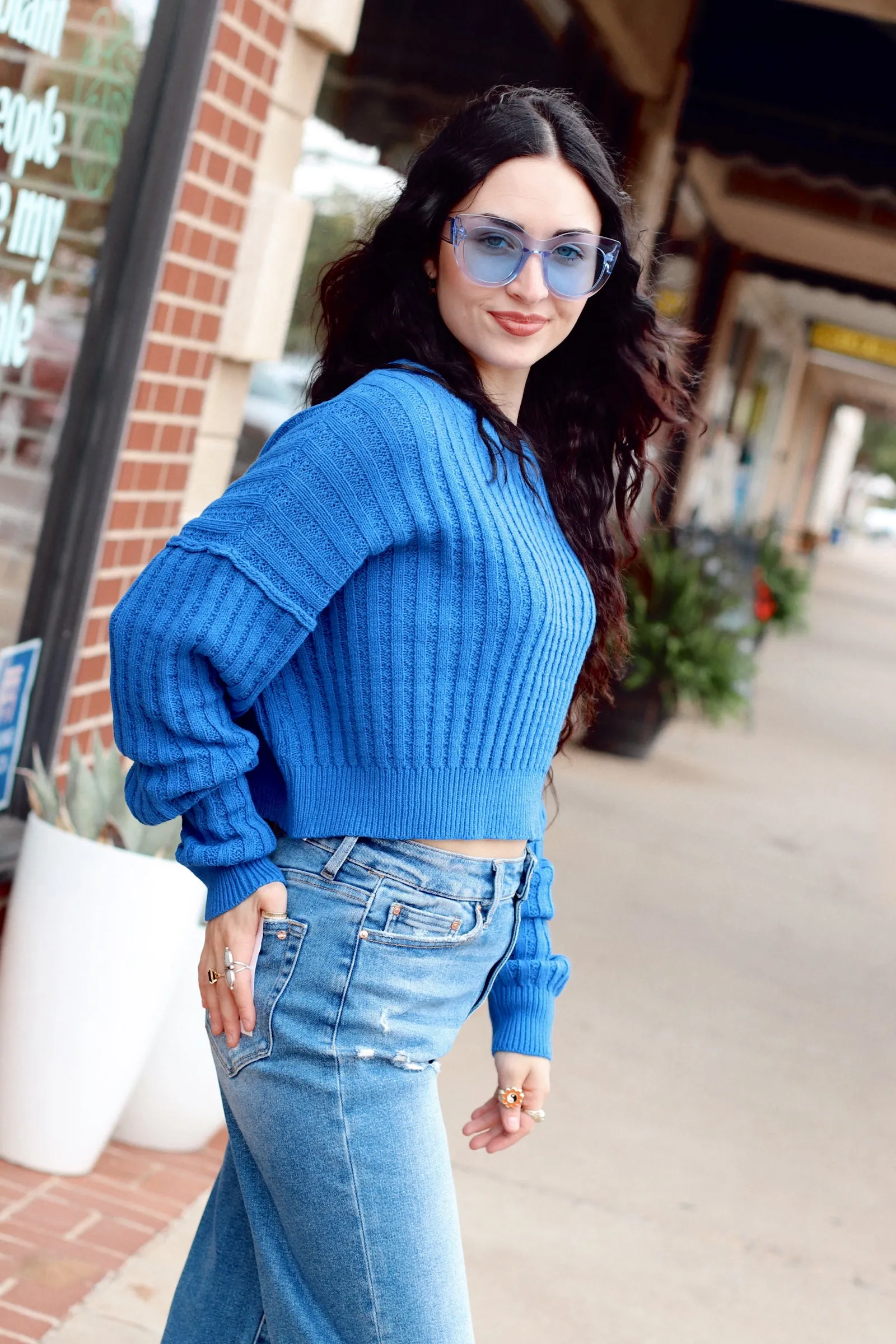 Baylee Knit Sweater   Cobalt