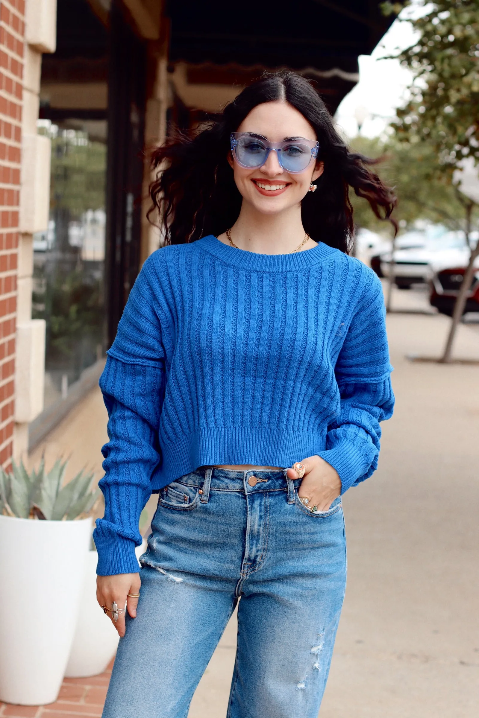 Baylee Knit Sweater   Cobalt