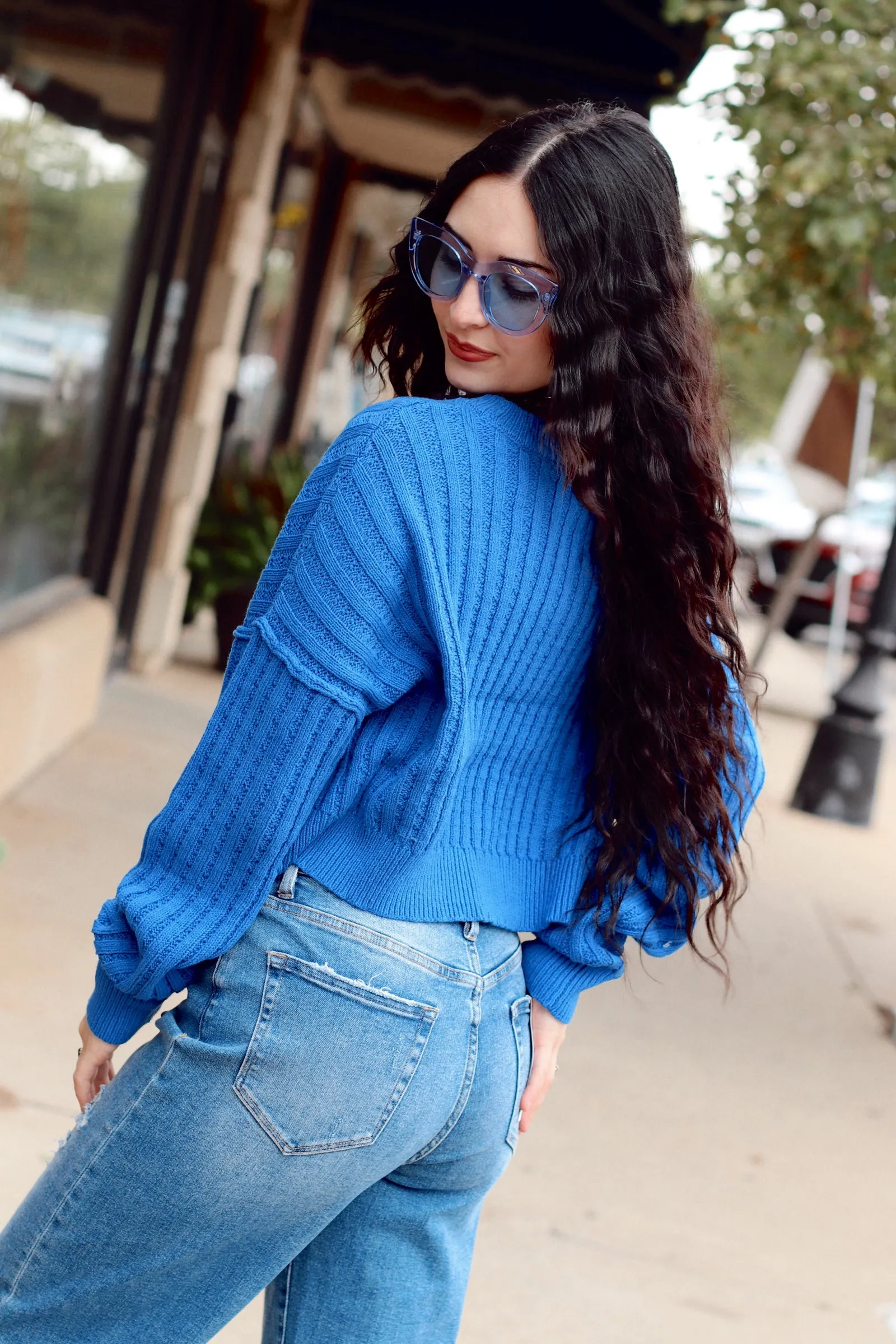 Baylee Knit Sweater   Cobalt