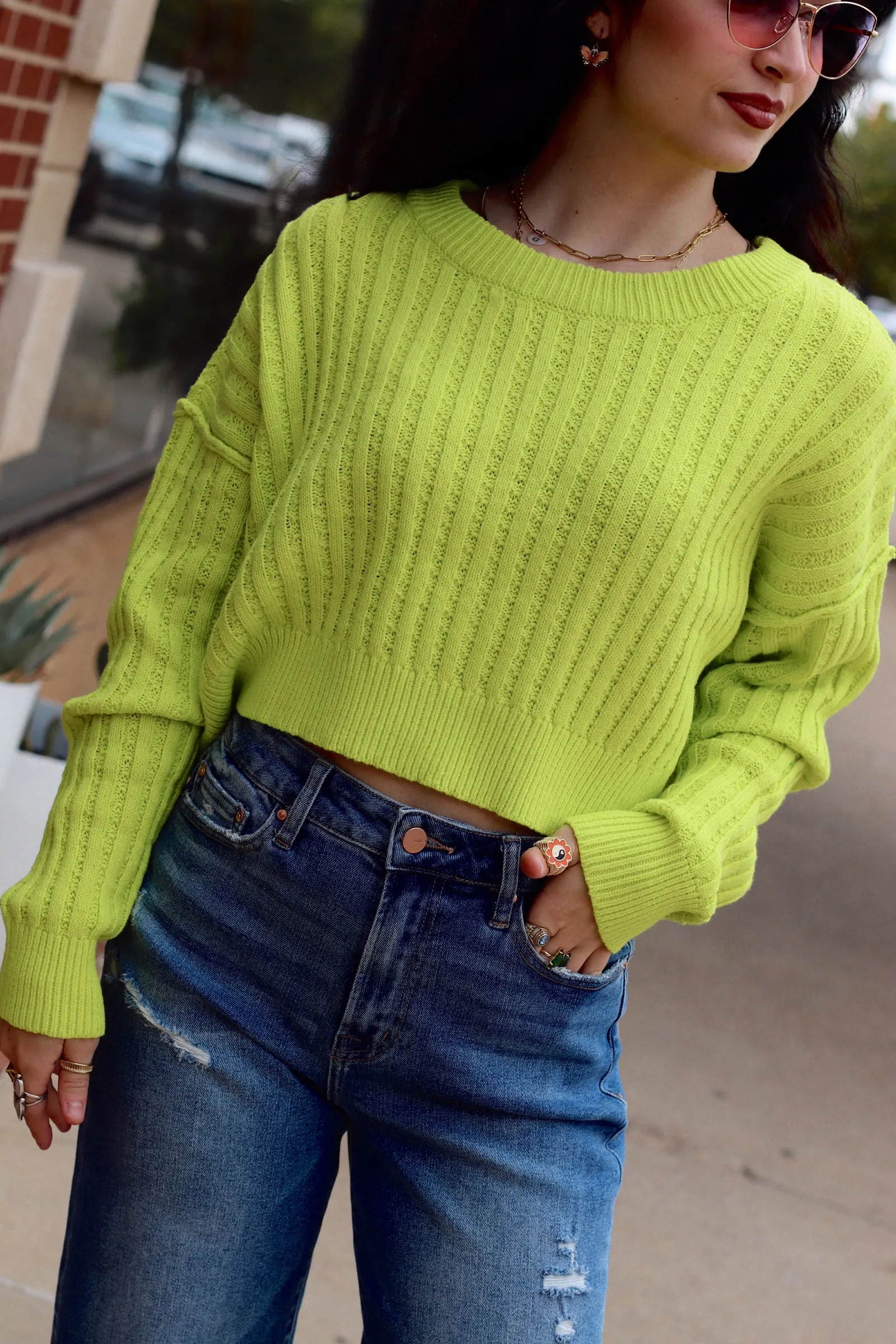Baylee Knit Sweater   Lime