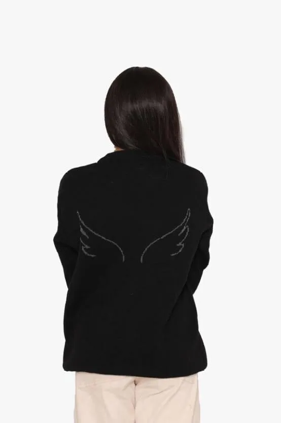 Black Elegance Full-Sleeve Sweater