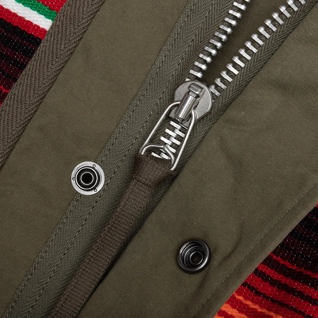 Coat - Khaki/Red/Green
