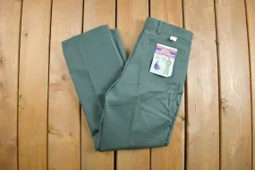 Deadstock Vintage 1980s Signal Workwear Lined Pleated Trousers Size 29 x 28 / 80s Workwear / Pants / Olive Green / New With tags
