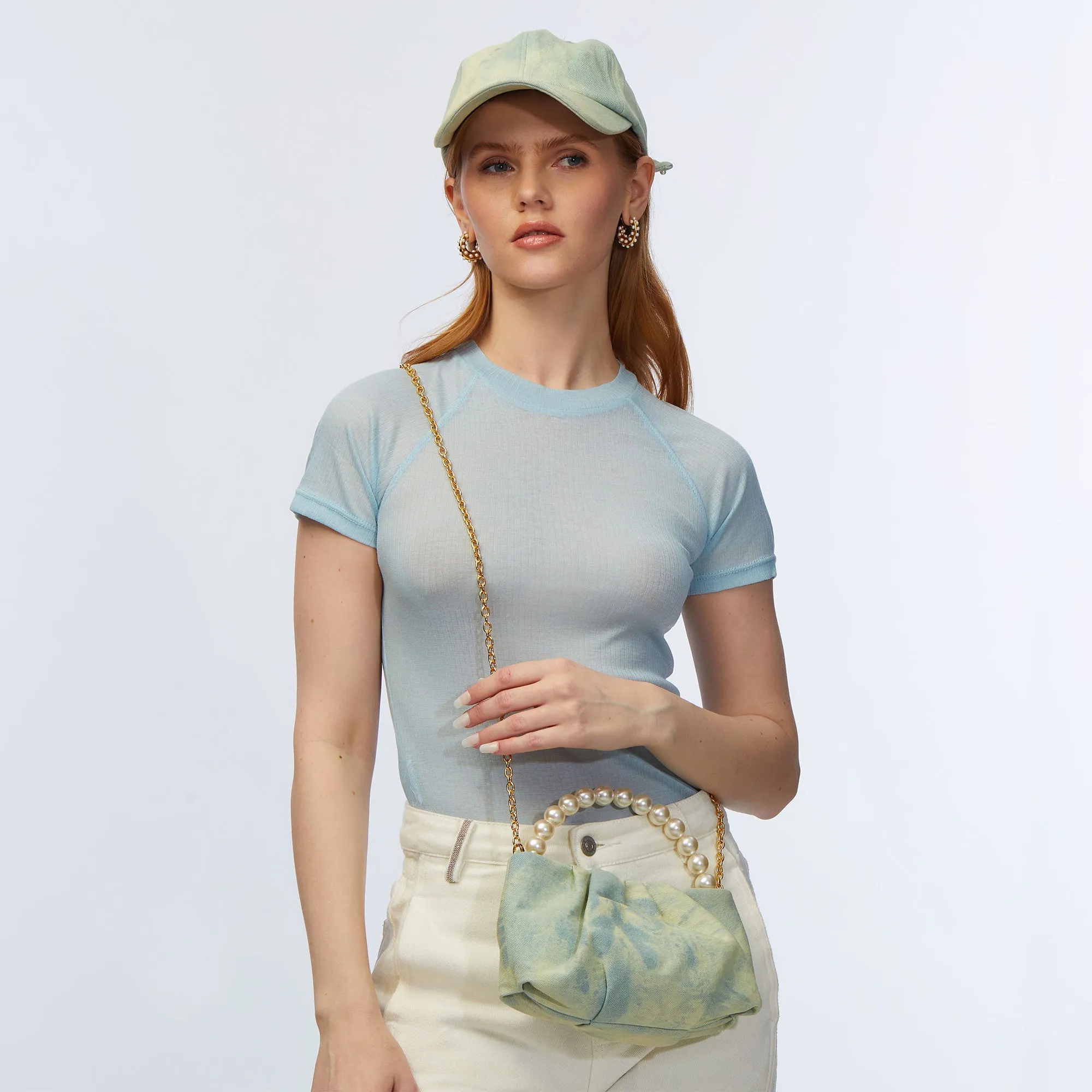 FADED DENIM MARLOWE DENIM POUCH