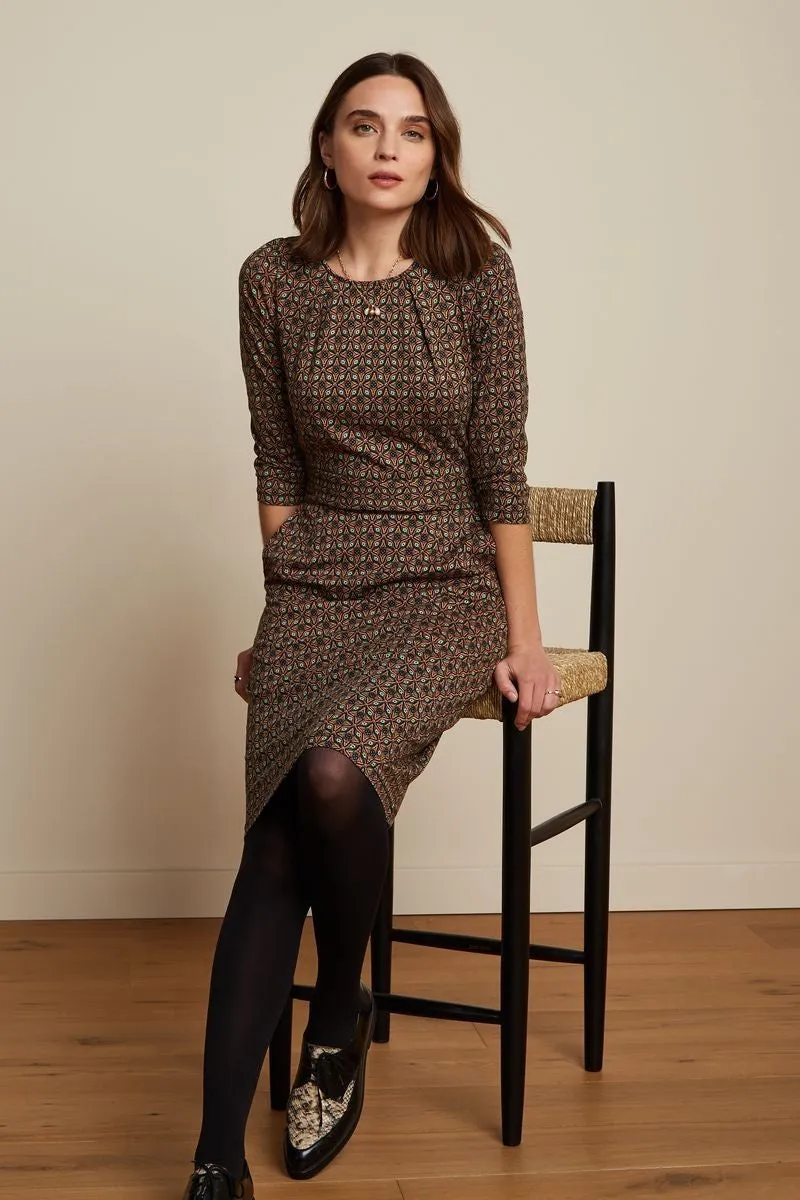 King Louie Mona Dress Quinto - Wood Yellow