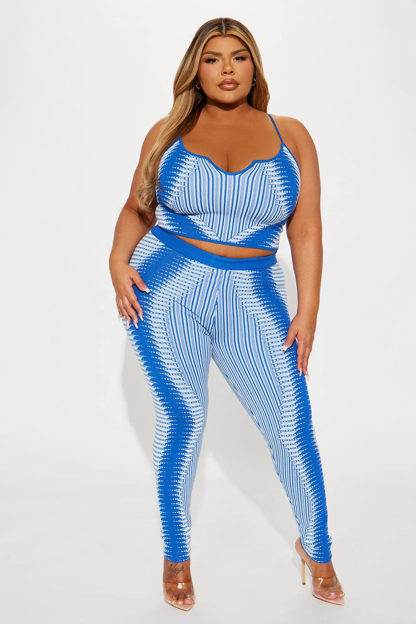 Marysol Pant Set - Blue/combo