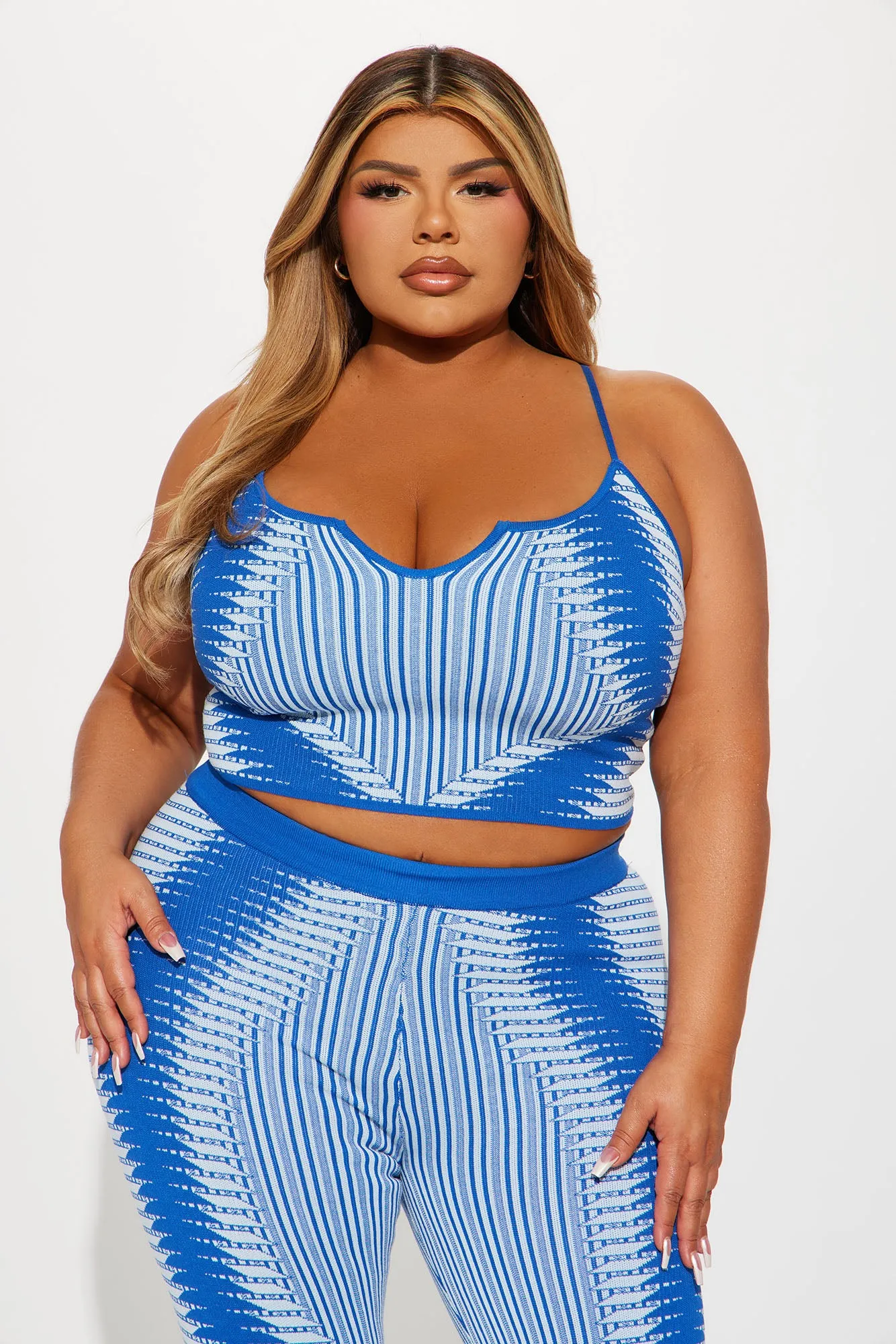 Marysol Pant Set - Blue/combo