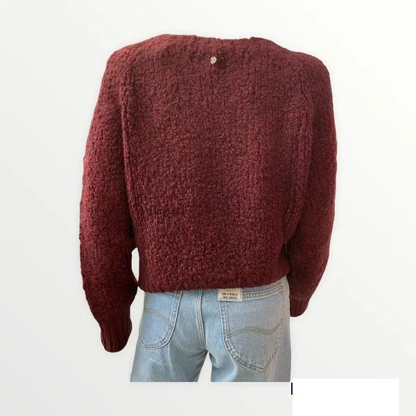 Smithy's women's sweater SW21WMA303ORDE burgundy
